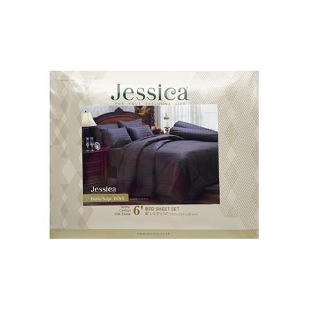 ชุดผ้าปูที่นอน 6 ฟุต 5 ชิ้น JESSICA COTTON STRIPE 20074-DOVE_3