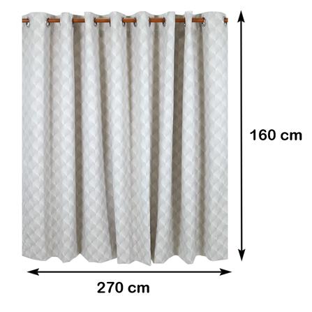 ผ้าม่าน EYELET BENETTA GANESH UV 270X160 ซม. สีเทา_8