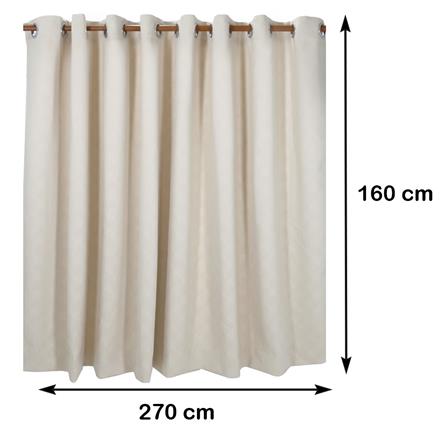 ผ้าม่าน EYELET BENETTA GANESH UV 270X160 ซม. สีครีม_8