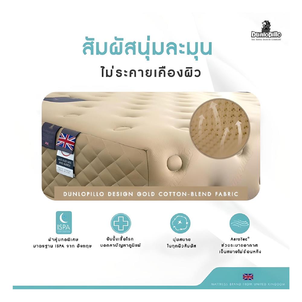 ที่นอน 6 ฟุต DUNLOPILLO BIBURY พร้อมหมอนหนุน 2 ชิ้น