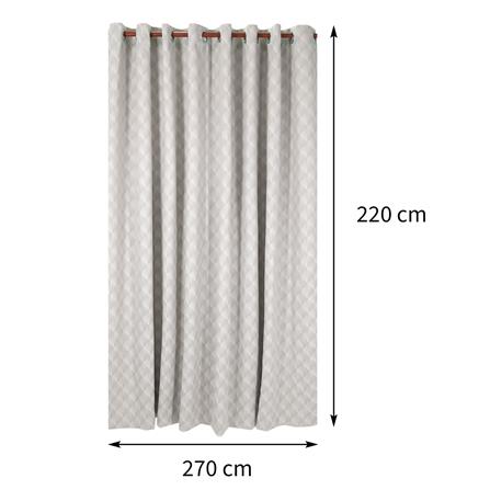 ผ้าม่าน EYELET BENETTA GANESH UV 270X220 ซม. สีเทา_8