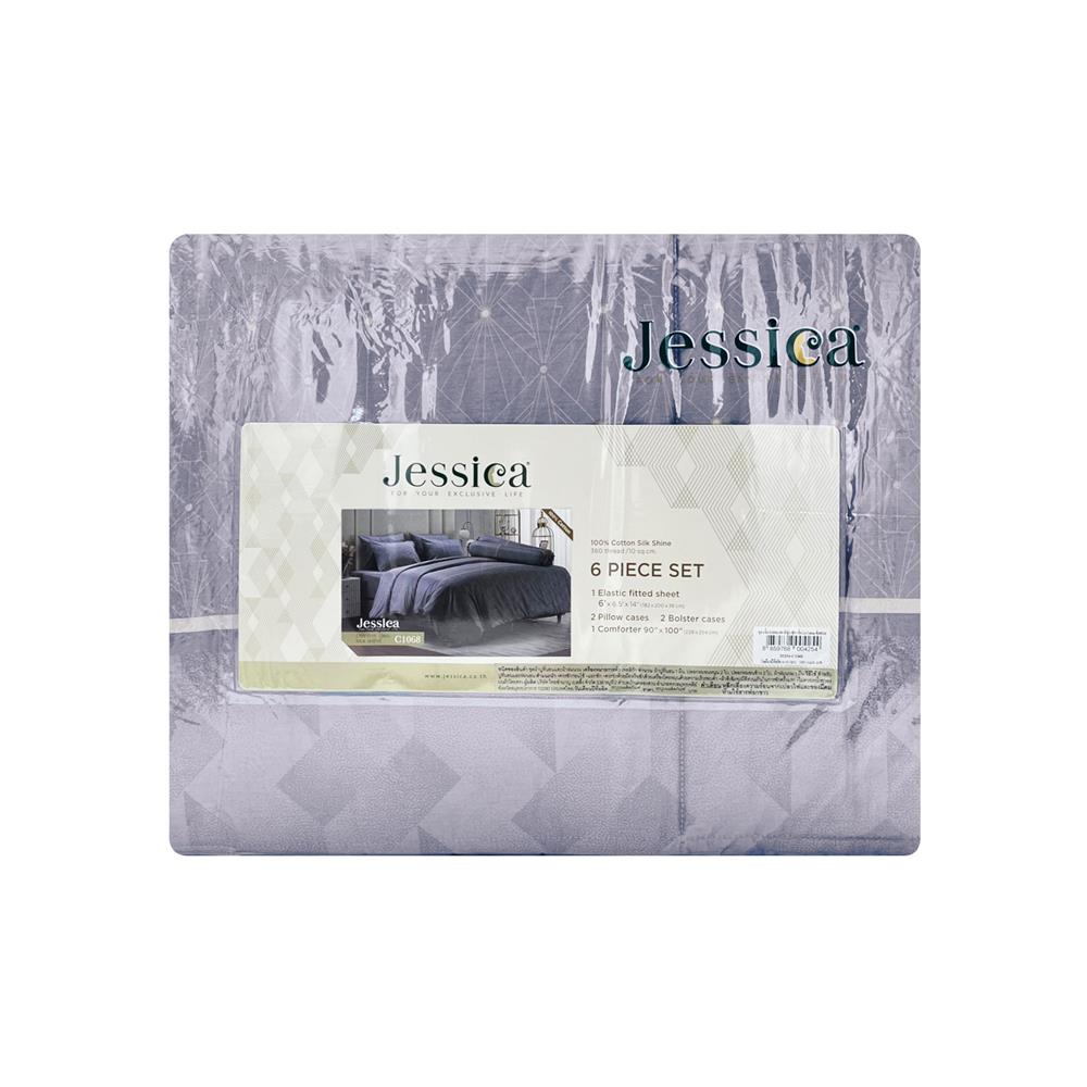 ชุดผ้าปูที่นอน 6 ฟุต 6 ชิ้น JESSICA COTTON SILK SHINE 20254-C1068