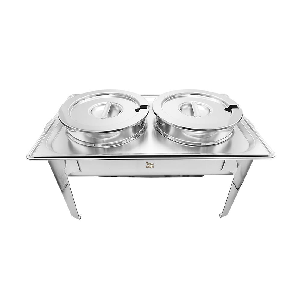 ชุดหม้ออุ่นซุปกลม 2 ใบ พร้อมขาตั้ง KECH