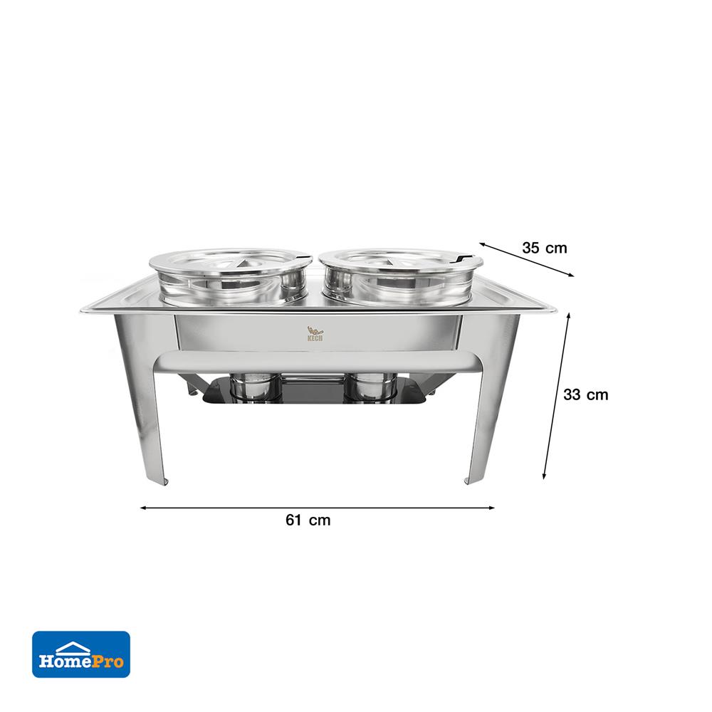 ชุดหม้ออุ่นซุปกลม 2 ใบ พร้อมขาตั้ง KECH