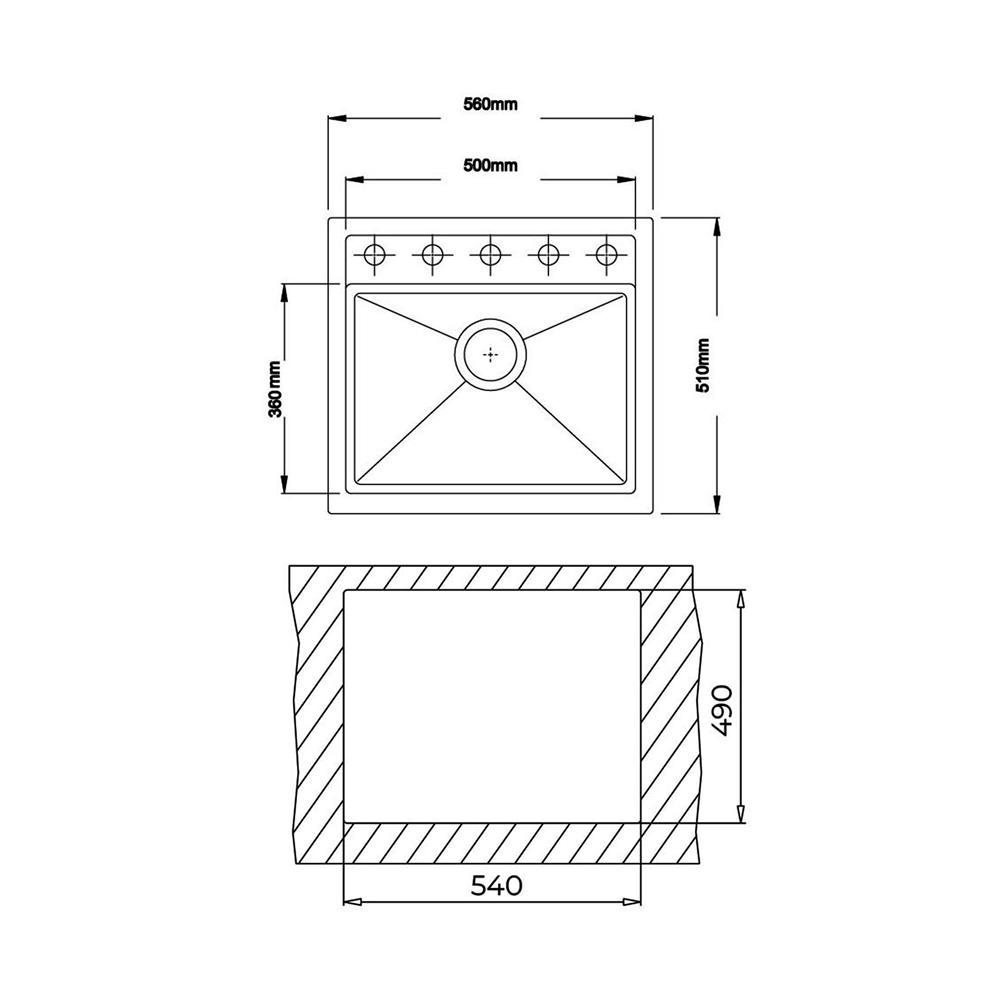 ซิงค์ฝัง 1 หลุม TEKA LOTUS60 B-TG1B BK MATT สีดำ