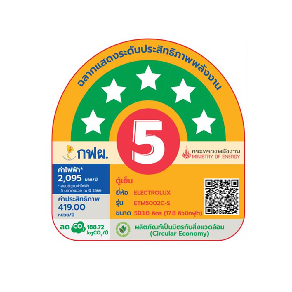ตู้เย็น 2 ประตู ELECTROLUX ETM5002C-S 17.8คิว สีเงิน