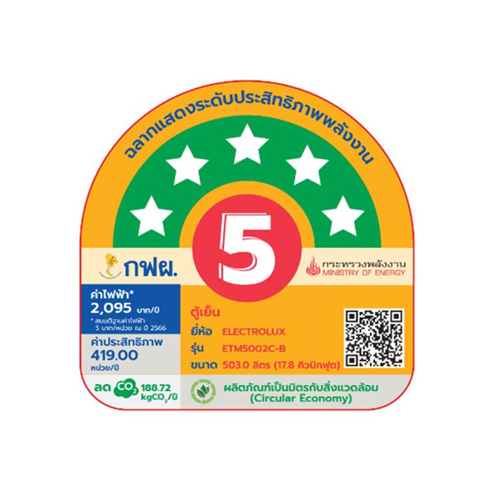 ตู้เย็น 2 ประตู ELECTROLUX ETM5002C-B 17.8 คิว สีดำ