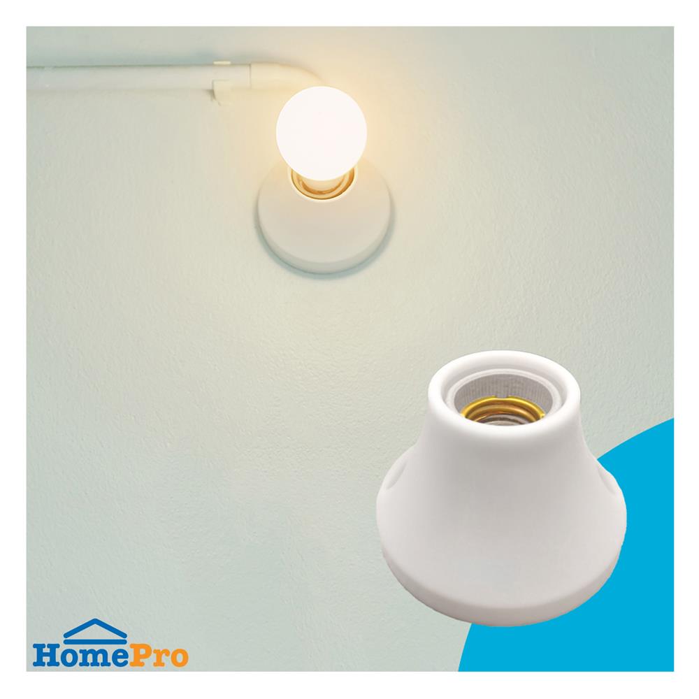 ขั้วหลอดแป้นใหญ่ BEC JN E27 สีขาว