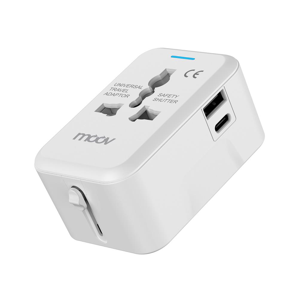 ปลั๊กแปลง 4 IN 1 UNIVERSAL 1 USB 1 TYPE C MOOV TA01 สีขาว_1