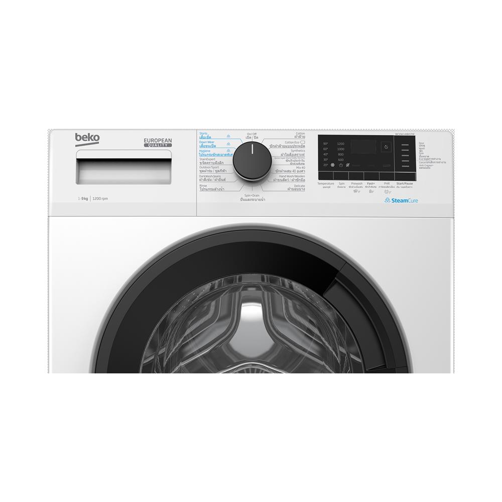 เครื่องซักผ้าฝาหน้า BEKO WCV9614XBOSTW 9 กก. 1200 RPM อินเวอร์เตอร์ สีขาว