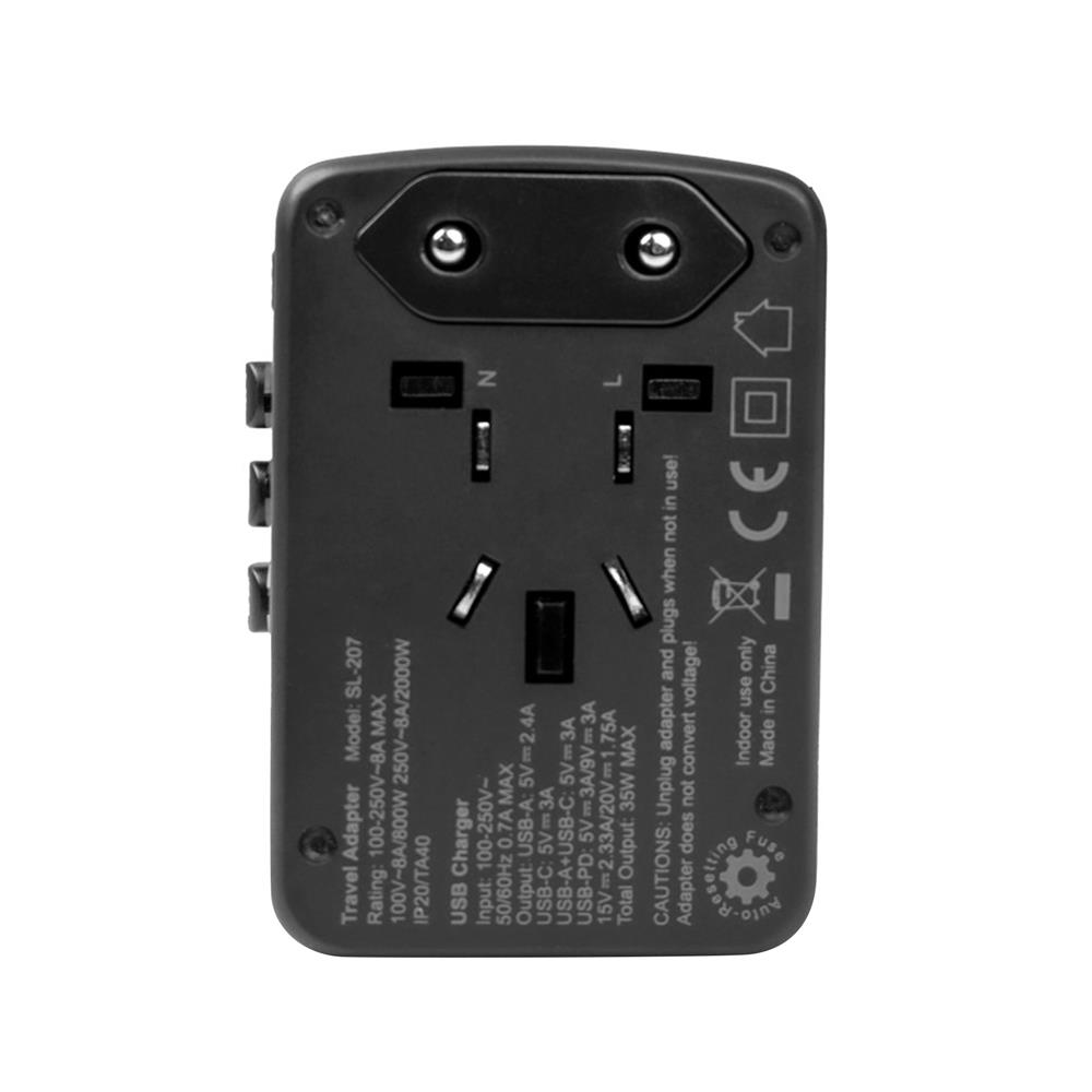 ปลั๊กแปลง 4 IN 1 UNIVERSAL 2 USB 2 TYPE C MOOV TA02 สีดำ