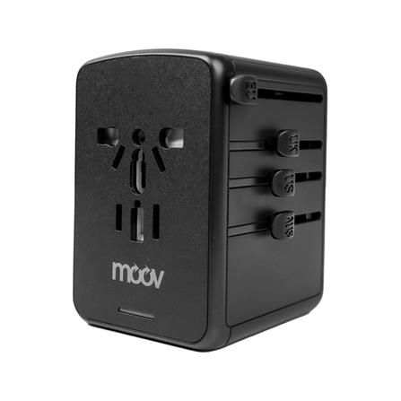 ปลั๊กแปลง 4 IN 1 UNIVERSAL 2 USB 2 TYPE C MOOV TA02 สีดำ_1