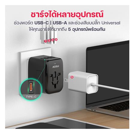 ปลั๊กแปลง 4 IN 1 UNIVERSAL 2 USB 2 TYPE C MOOV TA02 สีดำ_4