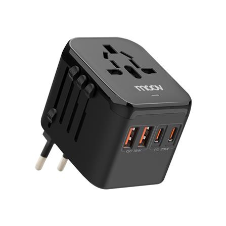 ปลั๊กแปลง 4 IN 1 UNIVERSAL 2 USB 2 TYPE C MOOV TA02 สีดำ_2