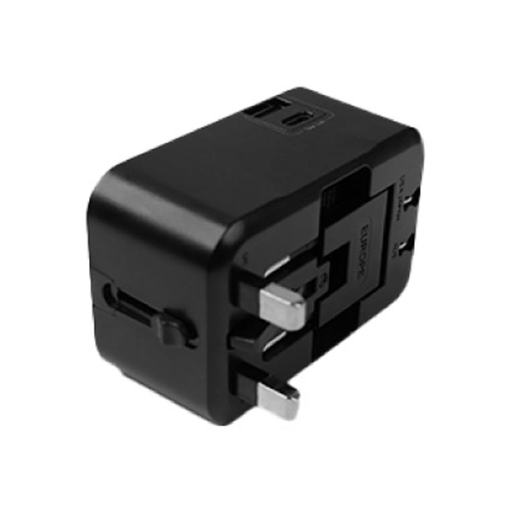 ปลั๊กแปลง 4 IN 1 UNIVERSAL 1 USB 1 TYPE C MOOV TA01 สีดำ