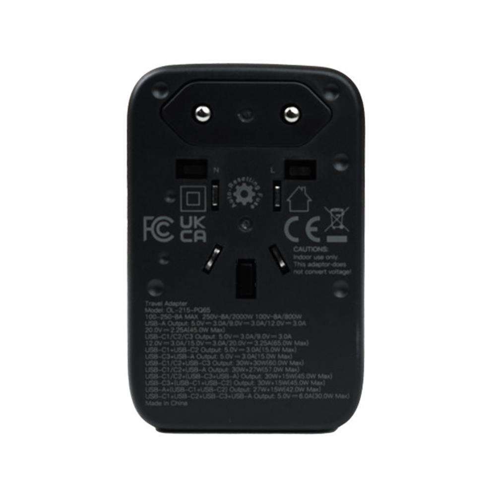 ปลั๊กแปลง 4 IN 1 UNIVERSAL 1 USB 3 TYPE C MOOV TA05 สีดำ