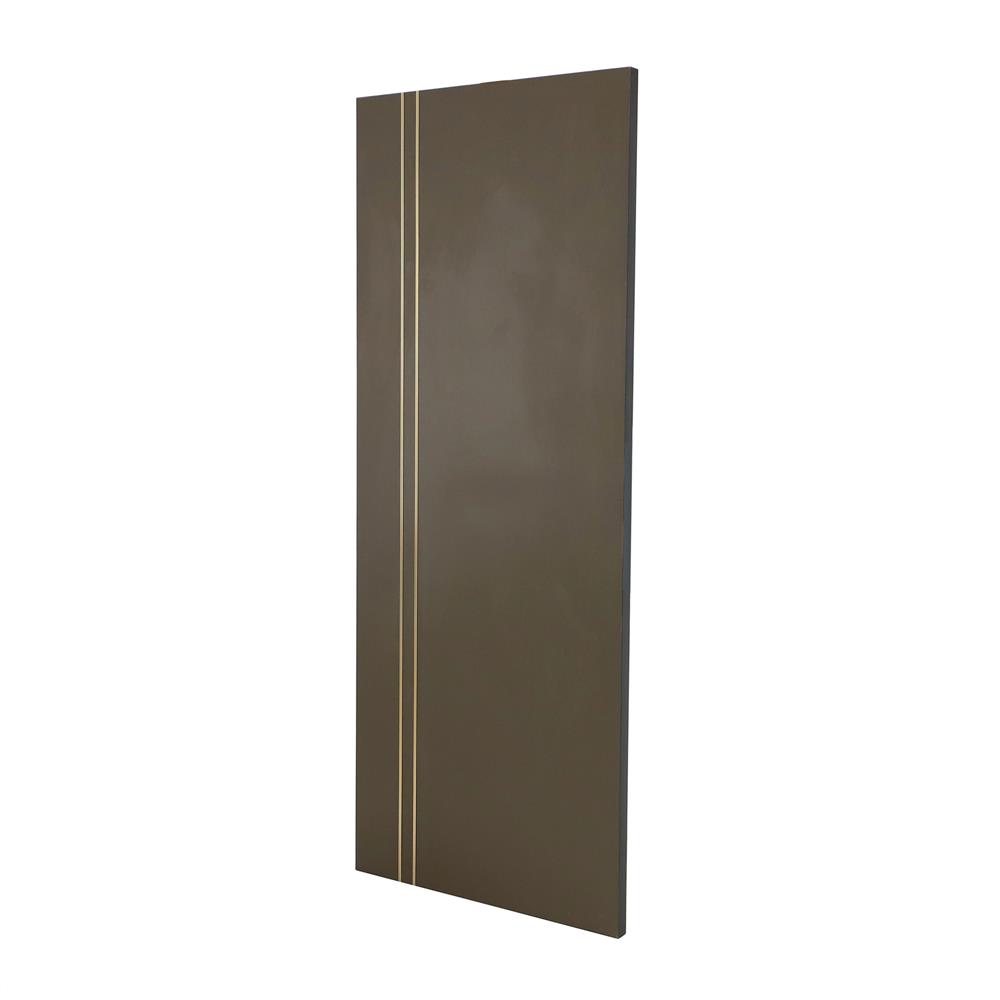 ประตูภายในเมลามีน AZLE ร่องอะลูมิเนียม 80X200 ซม. สีโอ๊ค ไม่เจาะลูกบิด