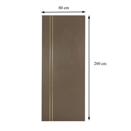 ประตูภายในเมลามีน AZLE ร่องอะลูมิเนียม 80X200 ซม. สีโอ๊ค ไม่เจาะลูกบิด_5