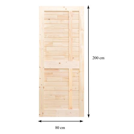 ประตูไม้สน AZLE SUPER EZERO E 80X200 ซม. สีธรรมชาติ ไม่เจาะลูกบิด_2