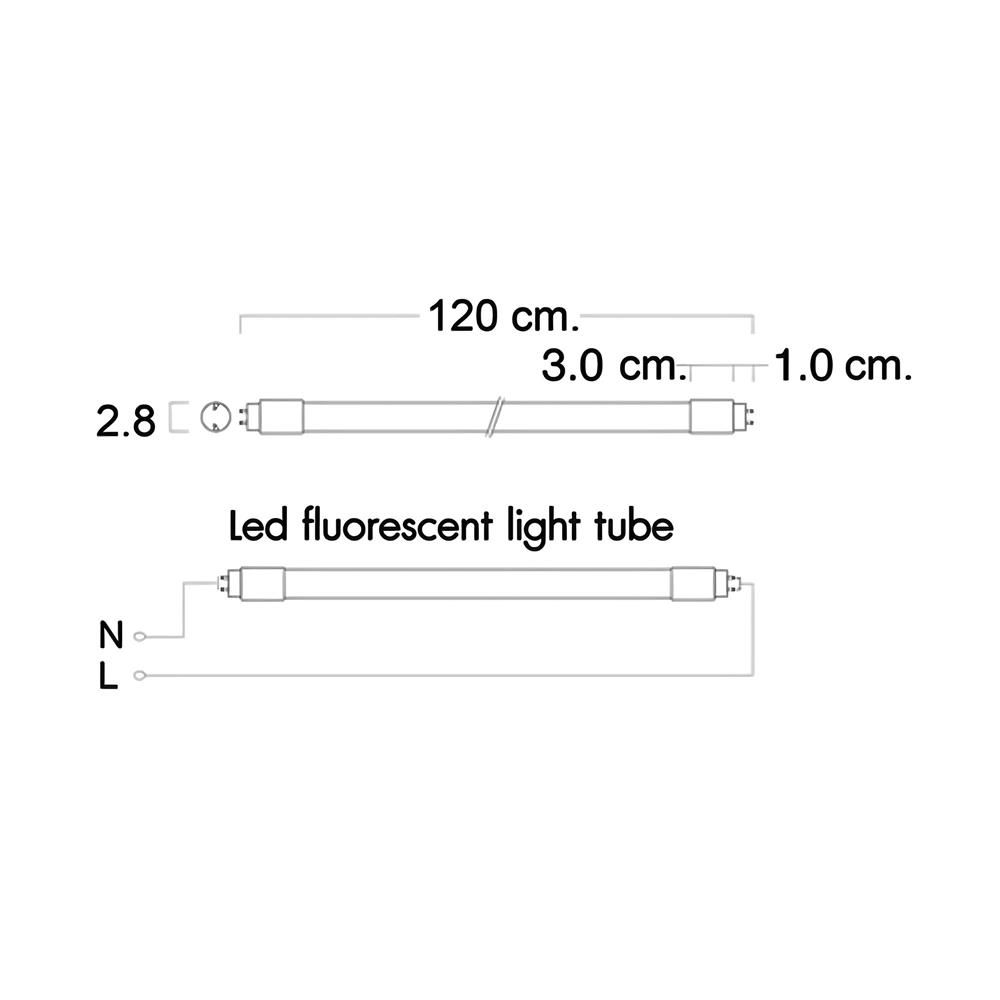 หลอด LED L&E T8 PREMIUM SE 16 วัตต์ COOL WHITE G13
