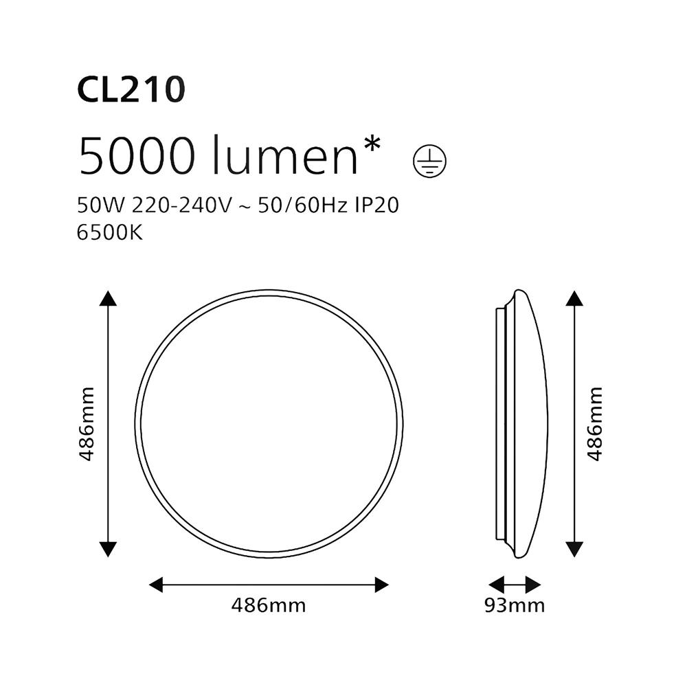 ไฟเพดาน LED PHILIPS CL210 PLAIN 19 นิ้ว 50 วัตต์ DAYLIGHT สีขาว