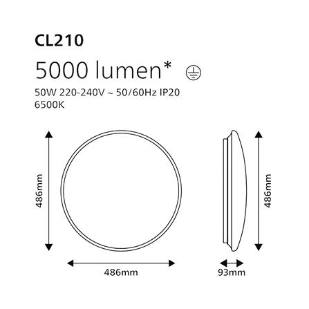 ไฟเพดาน LED PHILIPS CL210 PLAIN 19 นิ้ว 50 วัตต์ DAYLIGHT สีขาว_4