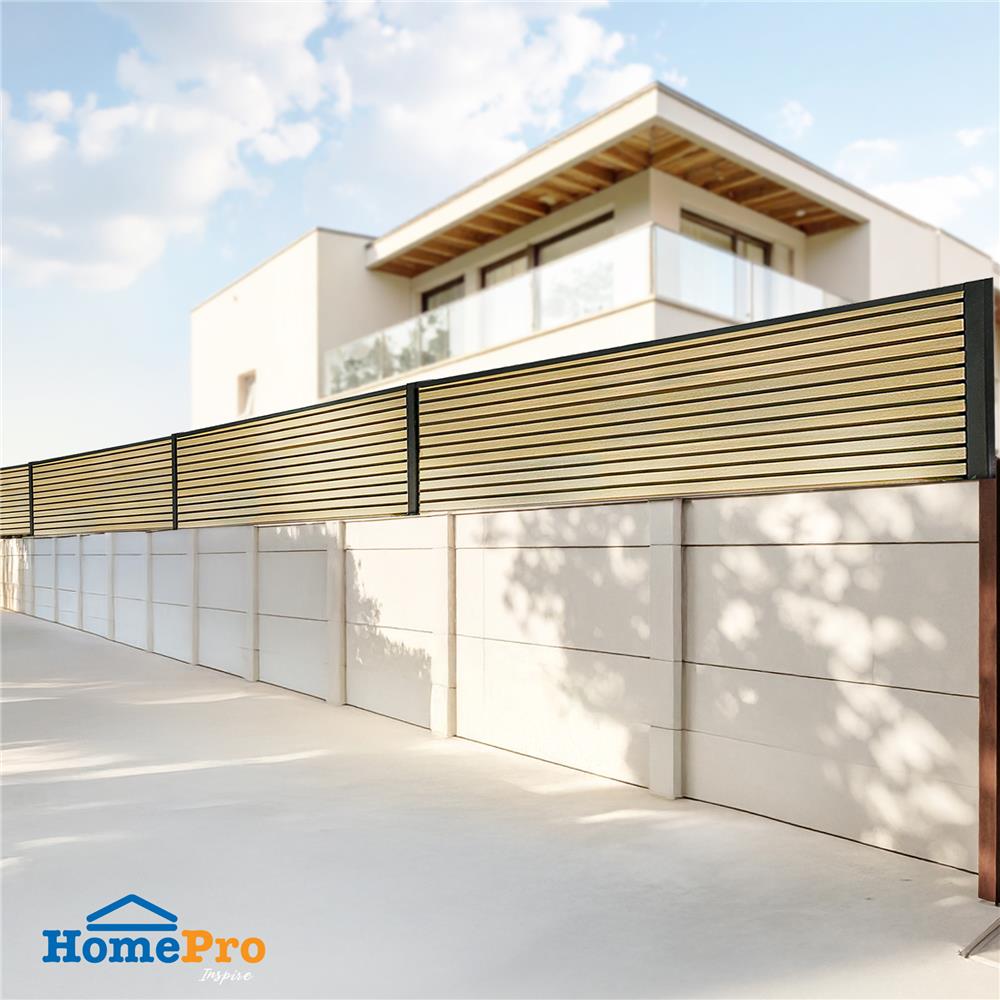 รั้วบังตาทึบ SUNSHIELD SET-B 0.6x2 ม. สีโอ๊ค