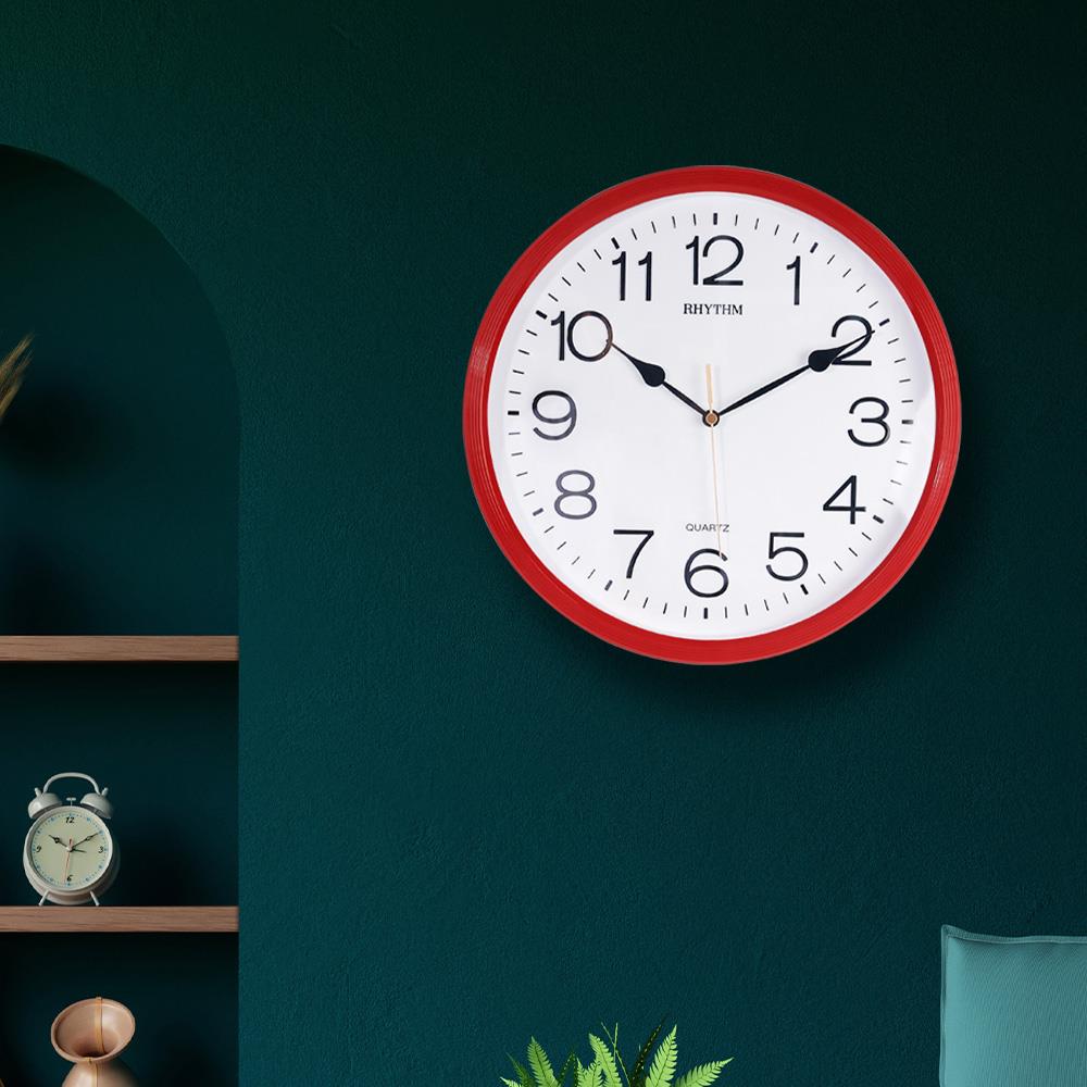 นาฬิกาแขวน RHYTHM CMG734NR01 12.5 นิ้ว สีแดง