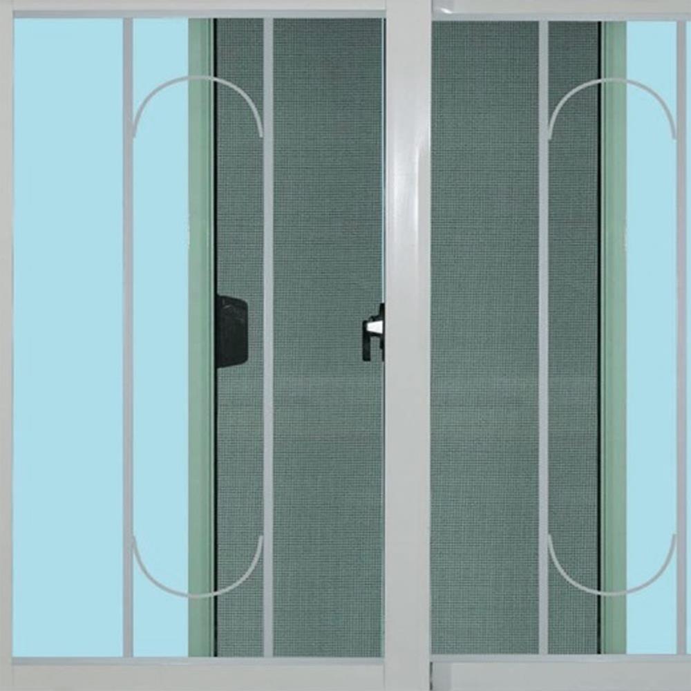 หน้าต่างบานเลื่อน อะลูมิเนียม มุ้ง เหล็กดัด MHOLARN ลายทองหยอด 120X110 ซม. หนา 8.5 ซม. สีขาว