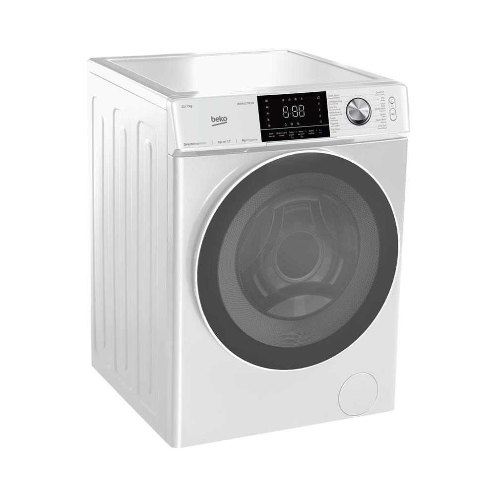 เครื่องซักอบผ้าฝาหน้า BEKO WDW117P1W 11/7 1400RPM อินเวอร์เตอร์ สีขาว
