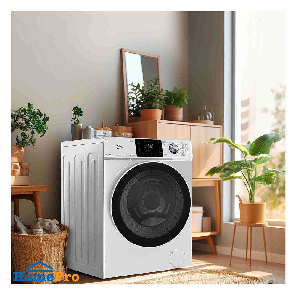 เครื่องซักอบผ้าฝาหน้า BEKO WDW117P1W 11/7 1400RPM อินเวอร์เตอร์ สีขาว