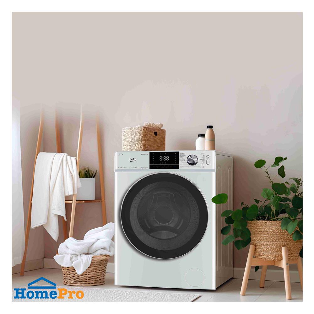 เครื่องซักอบผ้าฝาหน้า BEKO WDW117P1W 11/7 1400RPM อินเวอร์เตอร์ สีขาว
