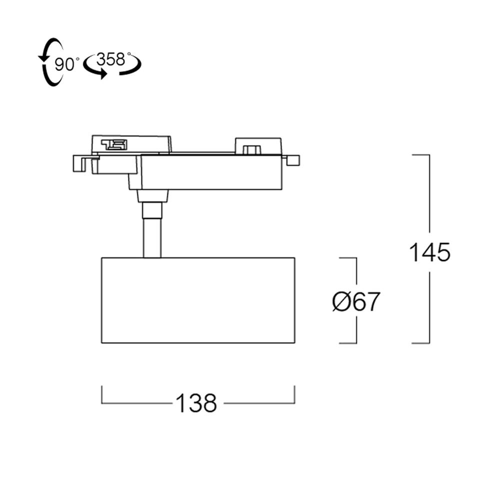 แทรคไลท์ LED LUMAX 04-A3869 25 วัตต์ WARM WHITE สีดำ