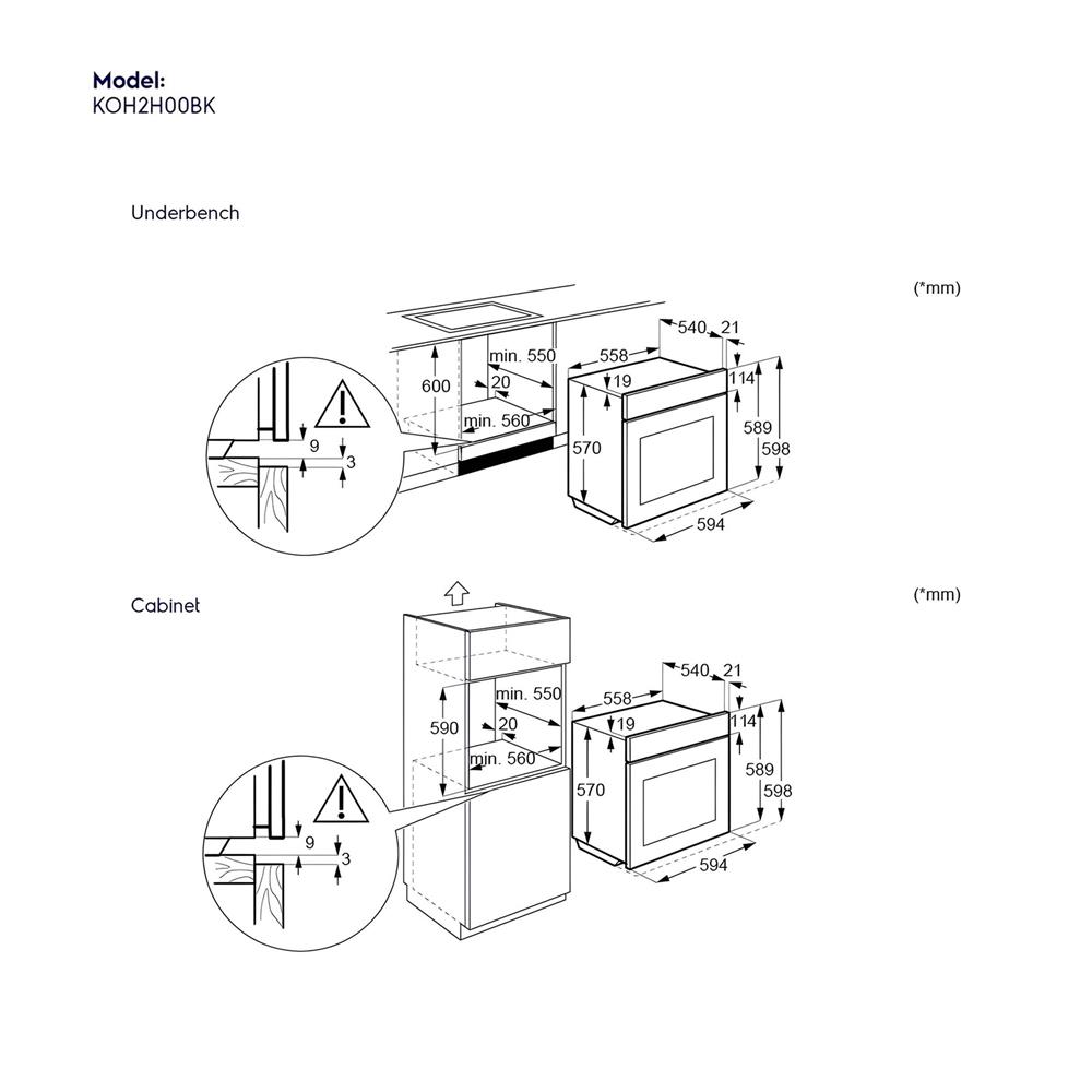 ไมโครเวฟฝัง+เตาอบฝัง ELECTROLUX EMSB20XG+KOH2H00BK