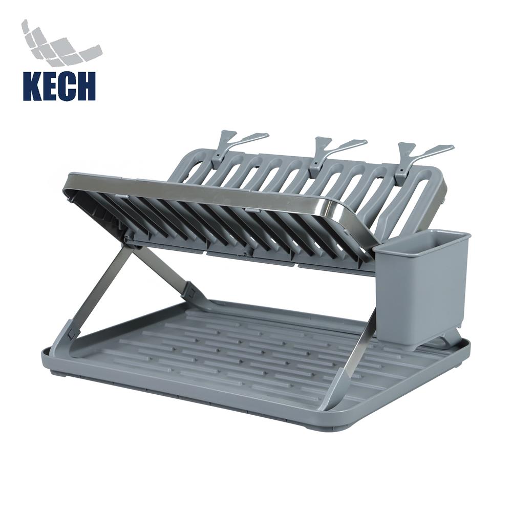 ชั้นคว่ำจานพลาสติกขาไขว้ KECH 48.5x35.5x27ซม._0