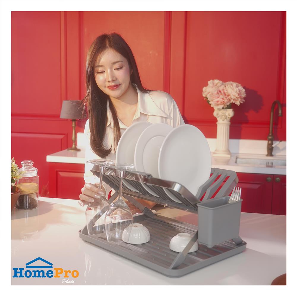 ชั้นคว่ำจานพลาสติกขาไขว้ KECH 48.5x35.5x27ซม.