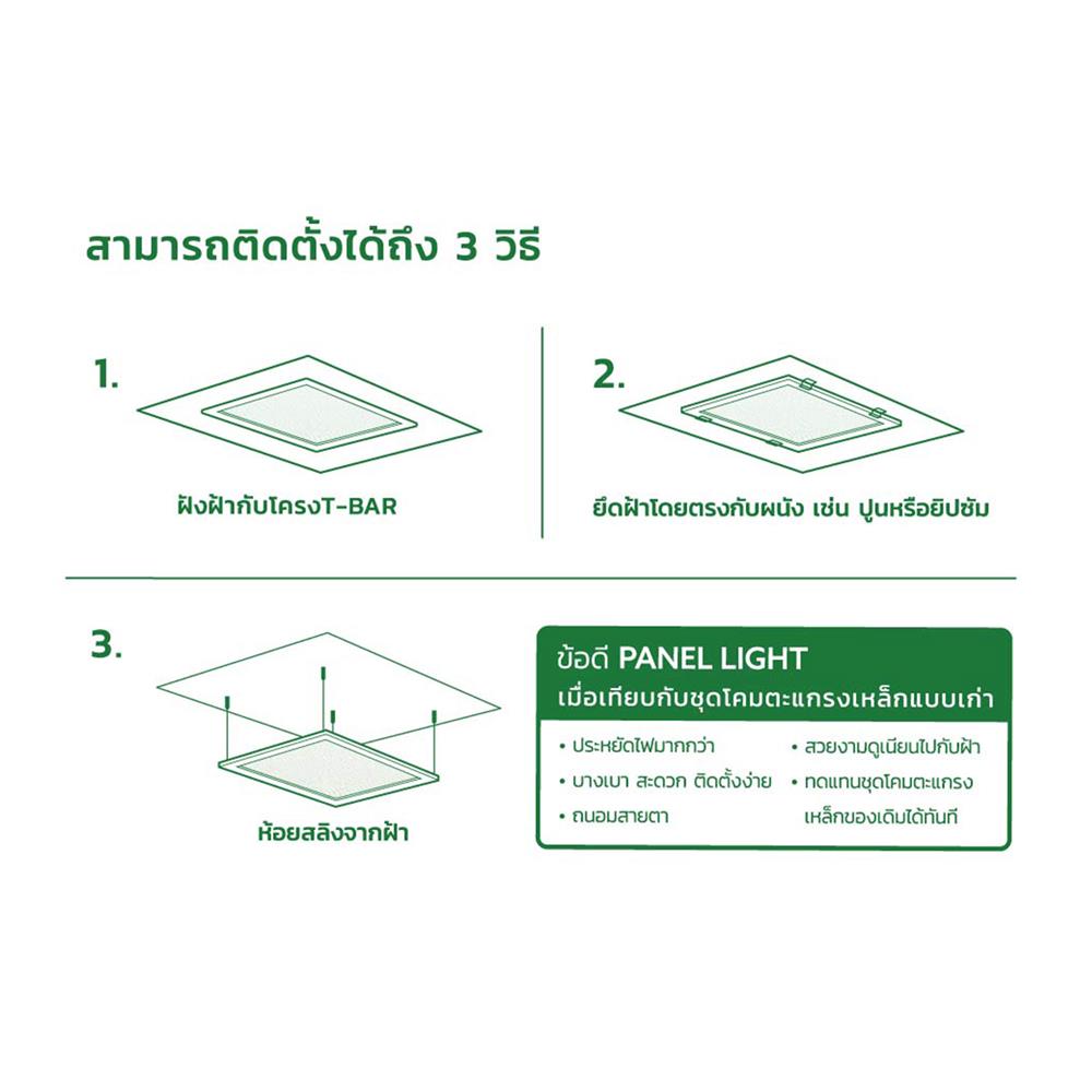 โคมฝังฝ้า LED LAMPTAN PANEL RELAX 40 วัตต์ 60X60 ซม. DAYLIGHT