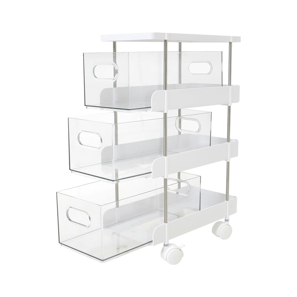 ชั้นวางใส 3 ชั้น มีล้อ KECH LUCID 32.8x17.5x49 ซม.