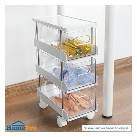ชั้นวางใส 3 ชั้น มีล้อ KECH LUCID 32.8x17.5x49 ซม._5