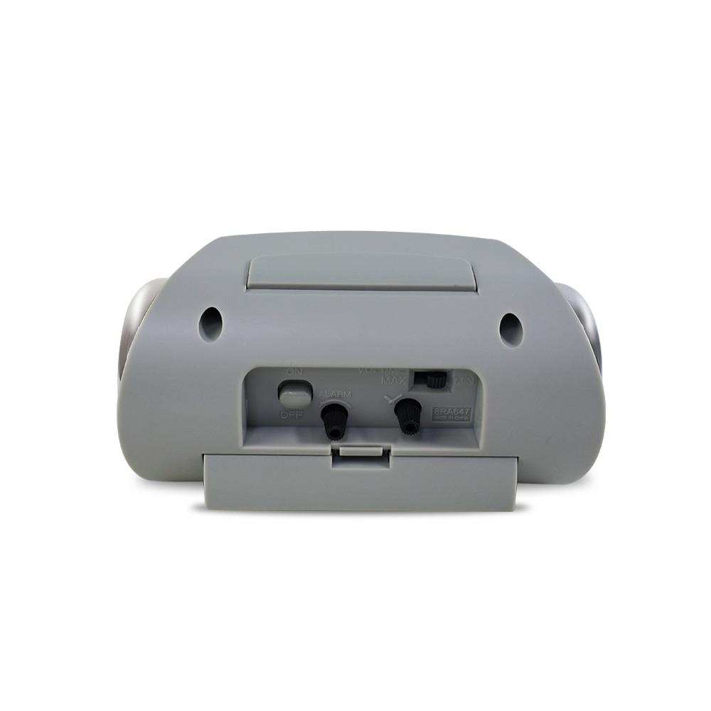 นาฬิกาปลุก RHYTHM 8RA647SR08 6.5X3 นิ้ว สีเทา