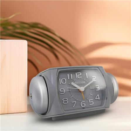 นาฬิกาปลุก RHYTHM 8RA647SR08 6.5X3 นิ้ว สีเทา_5