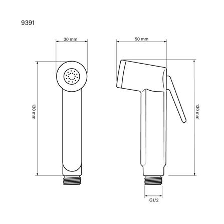 สายฉีดชำระครบชุด NAPA MARY 9391 สีโครม_3