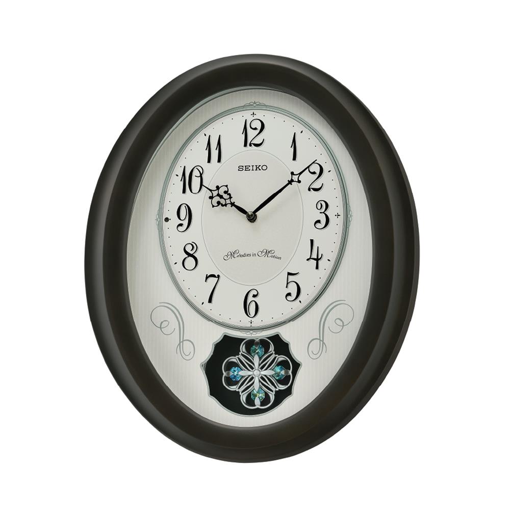 นาฬิกาแขวน SEIKO CLOCKS MELODY QXM606N 13.5X16.5 นิ้ว สีชาร์โคล