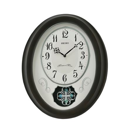 นาฬิกาแขวน SEIKO CLOCKS MELODY QXM606N 13.5X16.5 นิ้ว สีชาร์โคล_0