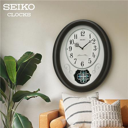 นาฬิกาแขวน SEIKO CLOCKS MELODY QXM606N 13.5X16.5 นิ้ว สีชาร์โคล_6
