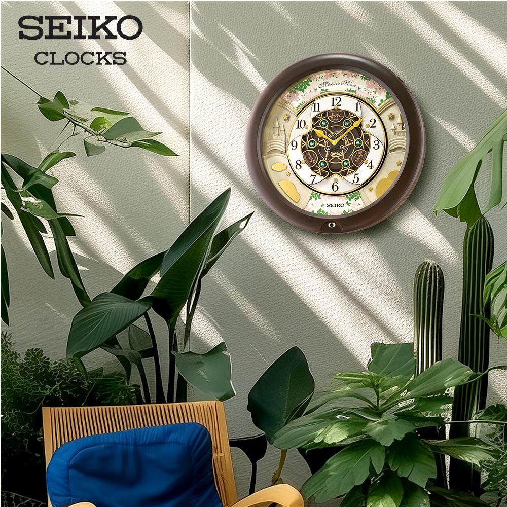 นาฬิกาแขวน SEIKO CLOCKS MELODY QXM391N 16 นิ้ว สีน้ำตาล