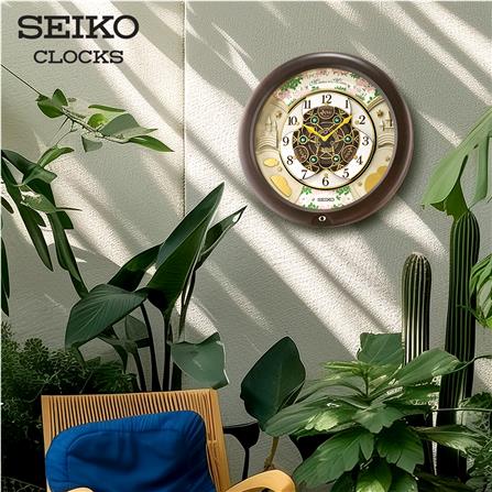 นาฬิกาแขวน SEIKO CLOCKS MELODY QXM391N 16 นิ้ว สีน้ำตาล_7