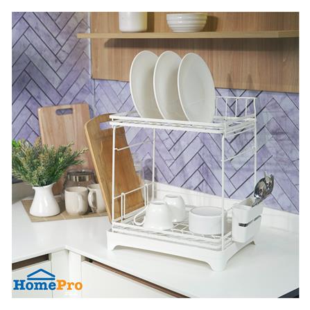 ชั้นคว่ำจาน 2 ชั้น KECH IDEAL SIZE L 38x29x37.5 ซม. สีขาว_7