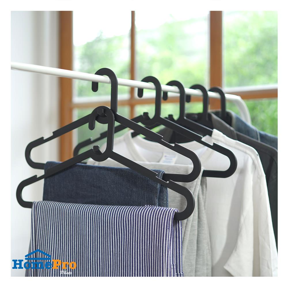 ไม้แขวนเสื้อ PLIM STACK สีดำ แพ็ก 6 ชิ้น