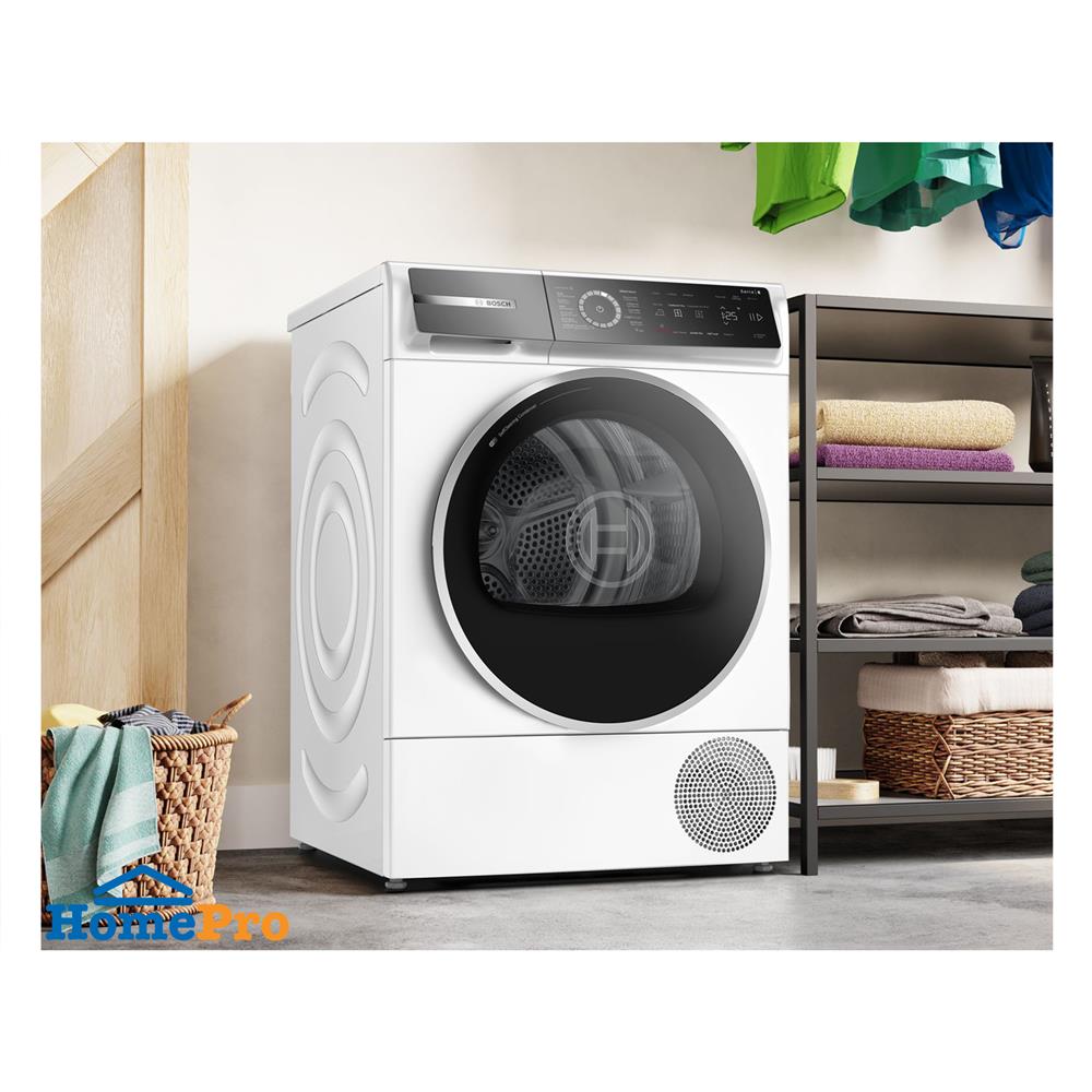 เครื่องอบผ้าฝาหน้า BOSCH WQB245B0TH 9 กก. HEAT PUMP สีขาว